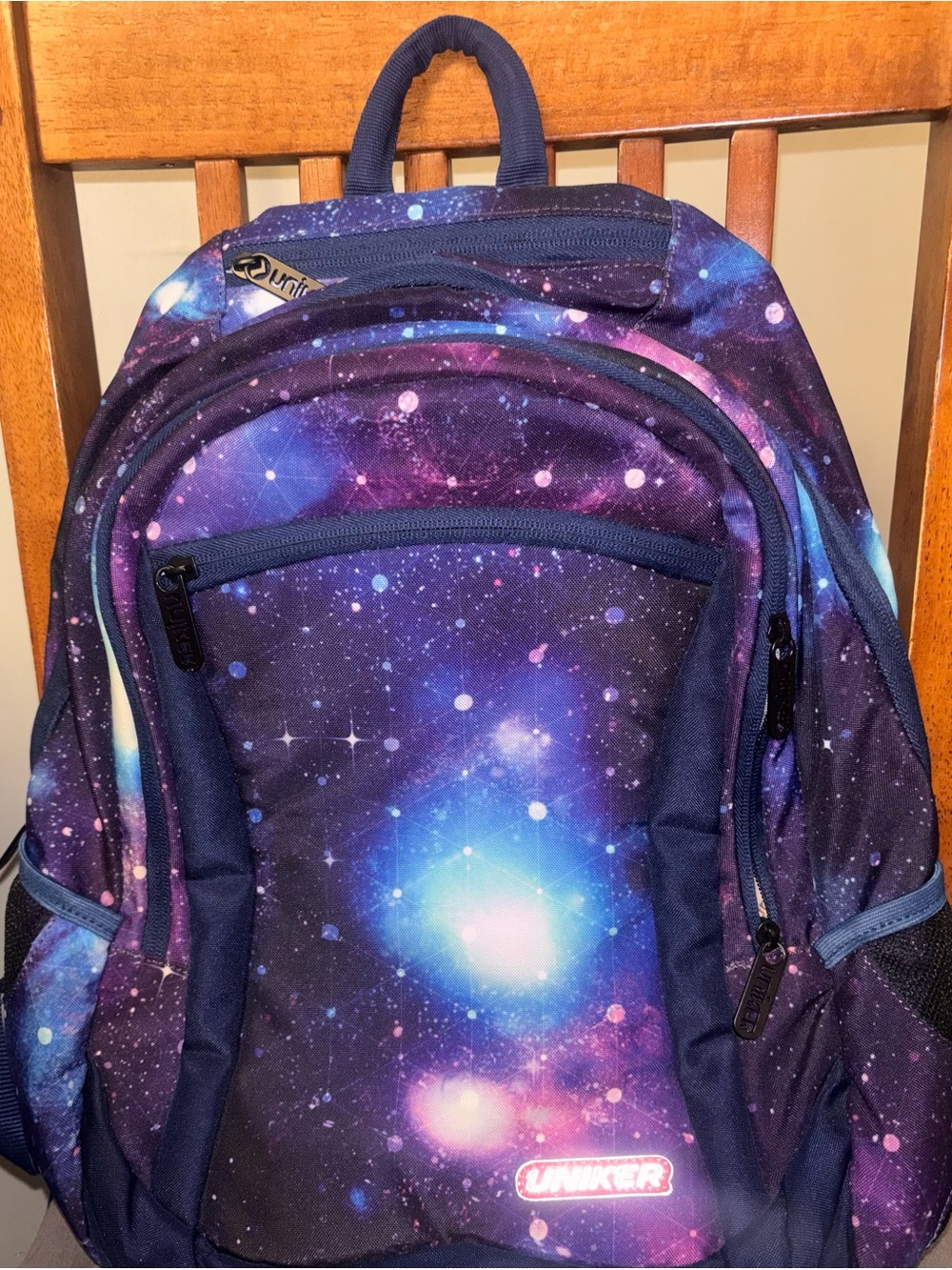 Galaxy Print Backpack - Purple/Blue